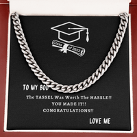 Day Necklace - My Boo Boyfriend Graduation Gift With Message Card - clc4-grad